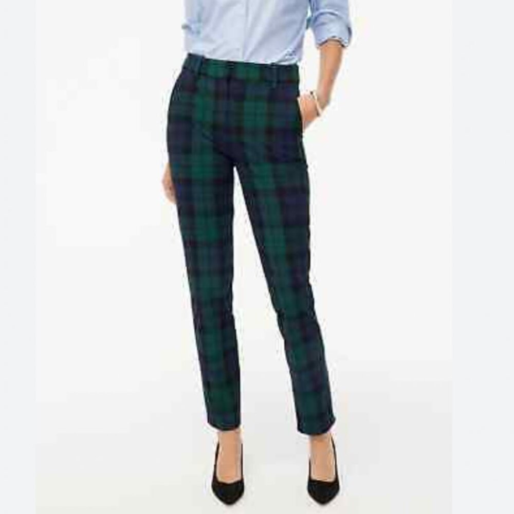 J.Crew Factory Full-length Ruby pant in Black Watch plaid, Size 10